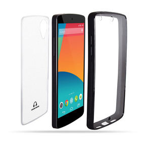 Google Nexus 5 Case w/ Built-in Screen Protector and See Through Back Cover