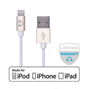 1.8 Meter (6 FT) Apple MFI Certified Charge & Sync Lightning Cable w/ Aluminium Tip