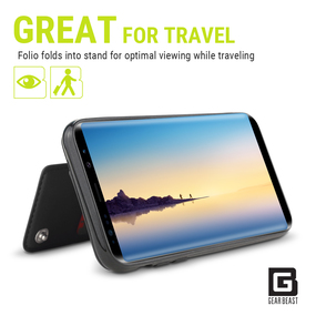 TopView Genuine Leather Smartphone Wallet Case for Samsung Galaxy S8, Galaxy S8 Plus or Galaxy Note 8